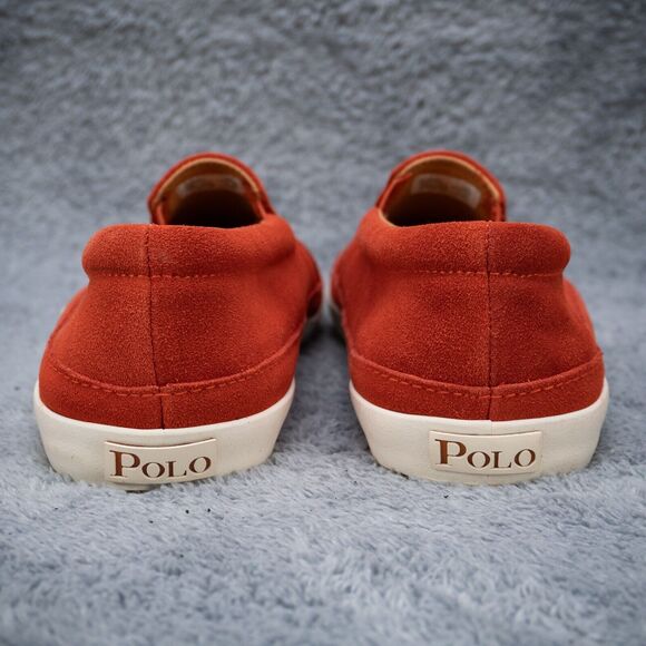 Polo Ralph Lauren Elbert Slip On Shoes Mens 12D Orange Suede Sneakers w/box main image 6